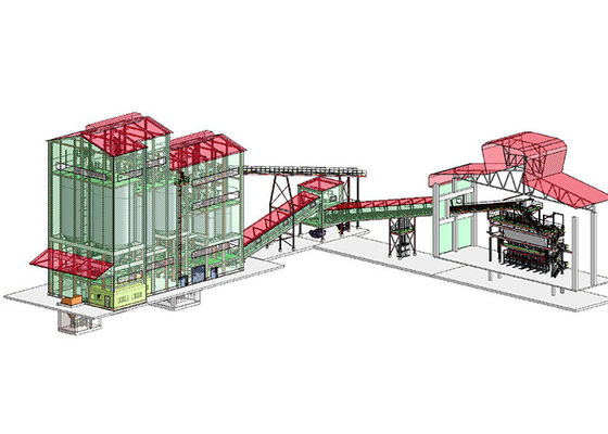 Pasir Silika Baja Ringan Otomatis 200tpd Glass Batch Plant
